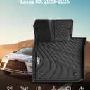 3W Floor Mats Fit for Lexus RX/RX350/RX350h/RX500h 2023-2025 2026, All Weather Heavy Duty Custom Fit TPE Car Floor Liners for Front & Rear Rows, Black(Not fit RX450h+ PHEV)