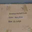 Collapsible Dog Travel Crate,Portable Soft-Sided Pet Carrier Extra Large Cat Carrier with Soft Plush Plush Mat for Indoor and Outdoor,28x20x20in,Navy Blue