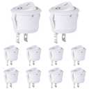 3 x VEXUNGA Round Rocker Switch White 2 Pin 2 Position Mini Circle Toggle Switches On Off 6A/250V 10A/125V KCD1 Rocker Switch for Rv Car Truck Boat (Pack of 10pcs)