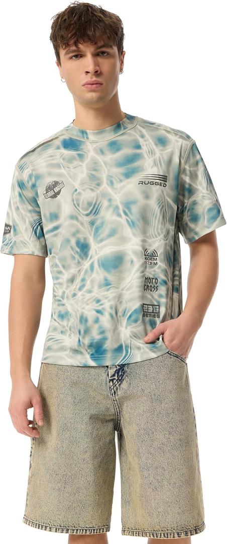 Men's Wilder Quick Dry Oversized Graphic Tee Shirt Standard (XL)