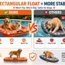 Dog Pool Float for Small Medium Large Dogs, Inflatable Puppy Raft for Pool Lake, Stable Floating Dog Bed & Pet Water Mat with Rope Handles, Durable Oxford & Thick PVC
