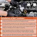 90K-38279A Serpentine Belt Drive Tensioner with Idler Pulley Kit for Ford Fusion 2006-2009 Drive Belt Tensioner Kit for Mercury Mariner 2008 for Lincoln Zephyr 2006 38279