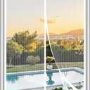 METAONLY Magnetic Screen Door Mesh Fits 72" x 80" Door - Curtain Size 74" x 82", Works for Patio, Sliding Door, Keeps Bug Mosquito Out, Fresh Air Flow, White