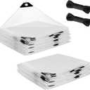 2pcs 10x12ft Anti-Tear Clear Tarp for Patio Winterizing - Waterproof Windproof Plastic Tarps with Grommets for Chicken Coop Greenhouse Frost Protection