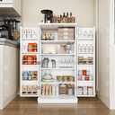 Shintenchi Kitchen Pantry Cabinet,5 - Layer Storage Cupboard with Adjustable Shelves for Organizing and Storing Food Items,47'' Versatile Buffet Sideboard for Kitchen, Bathroom and Laundry,White