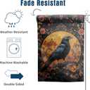 2 x Giwawa Crow Garden Flag 12x18in, Halloween Gothic Black Bird Colorful Flower Decorative Double Sided Yard Flags, Rustic Boho Floral Seasonal Holiday House Flag for Outside Outdoor Lawn Porch