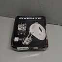 OVENTE 5-Speed Corded Electric Hand Mixer with Stainless Steel Whisks, Compact Portable Design with Snap-On Storage Case,150W Lightweight Handheld Mixer for Baking & Cooking, White HM151W