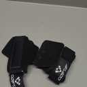 COFOF Weight Lifting Wrist Strap, Double Layer Leather Wrist Strap for Deadlift and Powerlifting, Adjustable Neoprene Padded Gym Workout Lifting Hooks (Pair) (Midnight Black)