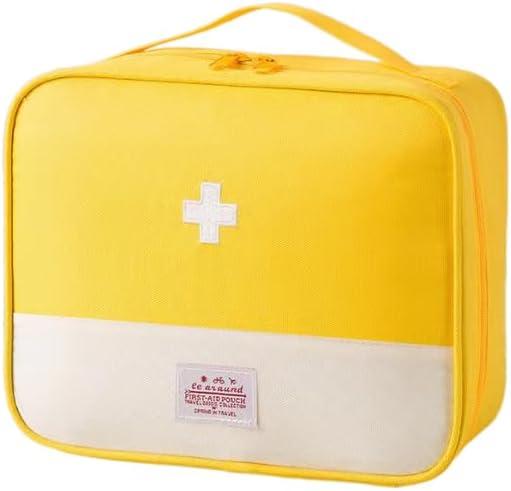 Red First Aid Bag Empty 1st Aid Bag Medical Travel Case First Responder Emergency Storage Compact Medicine Bags for Car Home Office Kitchen Sport Outdoors (Yellow)