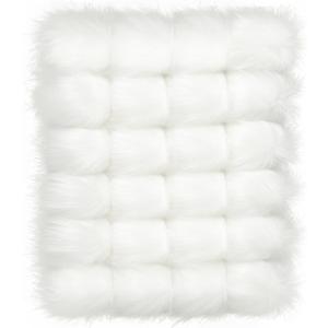WILLBOND 24 Pieces Pom Pom for Hat with Elastic Loop Faux Fur 3.94 Inch DIY Pom Poms Ball with Rubber Band Knitting Accessories for Shoes Scarves Bags Keychain Charms (White)