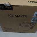 EUHOMY Countertop Ice Maker Machine with Handle, 26lbs in 24Hrs, 9 Ice Cubes Ready in 6 Mins, Auto-Cleaning Portable Ice Maker with Basket and Scoop, for Home/Kitchen/Camping/RV. (Black)