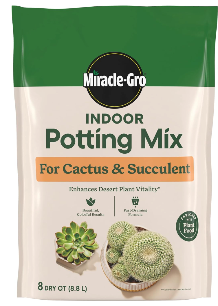 Miracle-Gro Indoor Potting Mix (8 qt.) for Growing and Fertilizing Indoor Cacti and Succulents