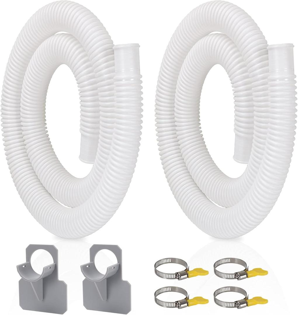 Pool Pump Hose for Above Ground Pools, 2 Pack 1.25" Diameter Pool Filter Hose Accessory Pool Pump Replacement 59 Inch Long with 2 Clamps and 2 Pipe Holders