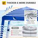 Zeraty Beach Cabana 8'8', Portable Beach Canopy with Side Wall, UPF 50+ Silver-Coated Beach Tent Sun Shelter Easy Pop Up, Wind Resistant Adjustable Height Beach Umbrella Tent for Family, Navy Blue