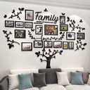 Picture Frames Collage Wall Decor - Family Tree Wall Decor for Living Room 4x6 5x7 8x10 11x14 3D DIY-Acrylic Family Wall Decor Photo Collage Frame for Wall, Large