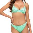 Edelqual Women's High Waisted Bikini Sets Tummy Control Swimsuit 2025 Collection Color Block Two Piece Bathing Suit (XS)