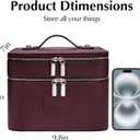 Makeup Case, Large Capacity Leather Makeup Bag for Women,Large Capacity Waterproof Double Leather Cosmetic Case,Removable Compartment Travel Organizer