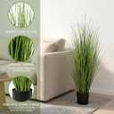 Jexine 2 Pieces 3 ft Tall Artificial Grass Plant Potted Artificial Greenery Floor Plants Fake Pampas Grass Tall in Pot for Housewarming Gift House Garden Bathroom Lobby Indoor Outdoor (Green)
