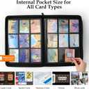 Trading Card Binder 9 Pocket - Premium Card Collection Binder for 360 Cards, Durable Side-Loading Card Album with Zipper, Perfect for TCG, MTG, and Sports Cards, Green