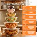 Jelife Glass Mixing Bowls with Lids Sets - 6 Packs Size: 5.9-3.7-2.1-1-0.5-0.2QT, Borosilicate Nesting Glass Bowls Containers for Baking,Salad,Meal Prep,Serving,Food Storage,BPA Free & Dishwasher Safe