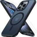 Magnetic for iPhone 15 Pro Case [Compatible with MagSafe] with 2X Screen Protector, Military-Grade Slim Shockproof Phone Cover Translucent Matte Anti-Fingerprint for iPhone 15 Pro 6.1'', Black