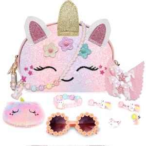 Purse for Little Girls,Girls Jewelry Pretend Play,Unicorn Gifts for girls,Crossbody Bags for Kid