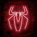 Spider Anime Room Decor Neon Sign - 3 Brightness Adjustments USB Powered Cute Spider Lamp for Boys Bedroom Wall Night Light, Happy Birthday Gift for Kids, Halloween Decoration (Red)