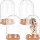 PH PandaHall 4pcs Cloche Glass Dome Clear Glass Display Dome with Cork Base Glass Decorative Jars Bottles for Display Collectibles Figurine Flower Storage Christmas Party Favor Decoration 3.15x5inch