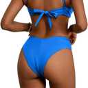 geluboao Bikini Sets for Women Cheeky High Waisted Kont Front Adjustable Two Piece Swimsuit, Small