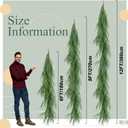 2Pcs 9Ft Scented Christmas Norfolk Pine Garland Real Touch Winter Fir Scent Artificial Pine Garlands Deluxe Norfolk Cedar Garland for Holiday Indoor Table Fireplace Wall Mantle Stair Home Decor
