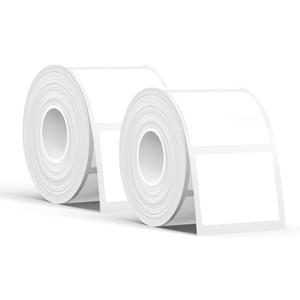 SUPVAN T50M Series Label Maker Tape, 2 Rolls 1.57'' 1.18'' (40mm 30mm) 250 Labels/Roll Genuine Laminated Thermal Label Tape, Waterproof Oilproof Highly Adhesive Auto Detect Labels, Black on White