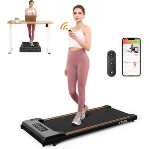 Walking Pad Under Desk Treadmill, 2.5HP Quiet Brushless Small Treadmill for Home and Office, Compact Portable Walking pad with Remote & App Control for Walking and Jogging
