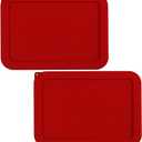 Sophico 6 Cup Rectangle Silicone Storage Cover Lids Replacement for Pyrex 7211-PC Glass Bowls, Container Not Included (Red)