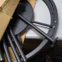 Freestanding Round Garment Display Retail Rack, Floor-Standing Double Space Multi-Purpose Metal Shelf for Clothes Storage, Commercial Clothing Organizer in Retail Boutiques and Bedroom