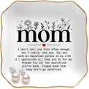 Mother's Day Birthday Gifts for Mom 2026 - Trinket Dish for Decor, Bonus Mom Gifts from Daughters Son, Nana Gigi Mother In Law Gift, Ceramic Jewelry Tray for Rings Earrings Necklaces Bracelet Keys