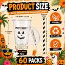 Domensi 60 Pcs Halloween Disposable Plastic Cups with Lids and Straws, 12oz, 12 oz / 355 ml