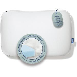 Casper Sleep Essential Cooling Hybrid Pillow, King Size Dual-Sided Foam & Down-Alternative Fill, Medium Feel, Cooling Cover, Supports Side Sleepers, Breathable & Pressure-Relieving