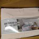 Linen Closet 4 Pcs 100% Organic Cotton Queen Sheet Set, Pale Pink, 300 Thread Count, Percale Weave, Up To 18" Deep Pocket Fitted Sheet, Cooling & Breathable Bed Sheets Set, Juego De Sbanas Queen