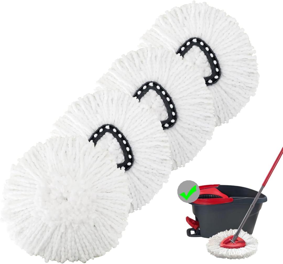 4 Pack Spin Mop Replacement Heads Mop Refills Microfiber Mop Replace Heads Safe for All Hard-surfaced Floors