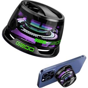 Magnetic Bluetooth Speaker,Multifunctional Portable G200 Speaker with Multi RGB Color Light Show-3D Surround Sound Effect,Phone Stand for iPhone, Android, TWS Pairing (Black)