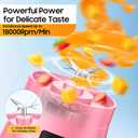 Portable Blender Make Shakes and Smoothies - USB Rechargeable Personal Size Mini Blender Freshly Squeezed, 380Ml BPA Free Travel Cup in Picnic/Office/Gym, Pink