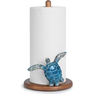 Turtle Paper Towel Holder - Coastal Decor Home Beach House Gift Sea Turtle Gifts for Women Bathroom Decor Unique Funny Cute Cool Paper Towel Holder Stand Kitchen Counter Beach Themed Accessories Stuff (12.5" X 7")