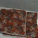 DEZENE Pack of 2 Vintage Floral Throw Pillow Covers 18x18 Boho Farmhouse Accents Chenille Square Decorative Pillow Cases for Living Room Couch Bed Home Decor, Rust