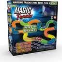 Ontel Magic Tracks 10 Foot Glow In The Dark Bendable Flexible Racetrack with LED Light-Up Race Car, Educational Playset Birthday Gift for Ages 3+