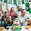 Morofme 8pcs Soccer Ball Cake Toppers Large Soccer Cake Decorations Mini Soccers Cupcake Topper Happy Birthday Topper Trophies Decor Footballs Cake Toppers for Soccers Themed Birthday Party Supplies