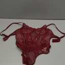 Avidlove Women Lingerie Bodysuit Lace Teddy Snap Crotch One Piece Underwire Babydoll (Small, Deep Red)
