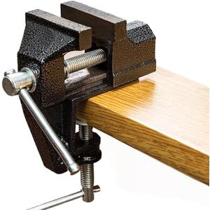 Mini Table Clamp Small Bench Vice New upgraded cast iron manufacturing Jewelers Hobby Clamps Craft Repair Tool Portable Work Bench Vise (mini) (BLACK, MINI 2 INCH)