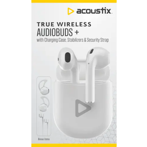 Acoustix True Wireless Audiobuds w/Charging Case - White