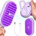 Spray Cat Brush for Shedding - Pet Grooming Brush with Steamer and Water Spray, Ideal for Cats and Dogs (Purple)