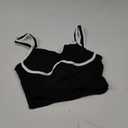 SUUKSESS Women Sweetheart Neckline Longline Sports Bra Padded Basic Workout Crop Tank Top (X-Small, All Black)